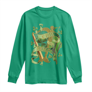 Irish Pride Long Sleeve Shirt Erin Go Bragh Harp Shamrock St Patrick's Day TS11 Irish Green Print Your Wear