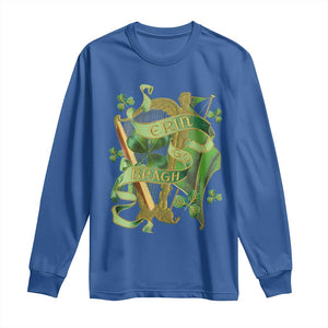 Irish Pride Long Sleeve Shirt Erin Go Bragh Harp Shamrock St Patrick's Day TS11 Royal Blue Print Your Wear