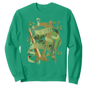 Irish Pride Sweatshirt Erin Go Bragh Harp Shamrock St Patrick's Day TS11 Irish Green Print Your Wear