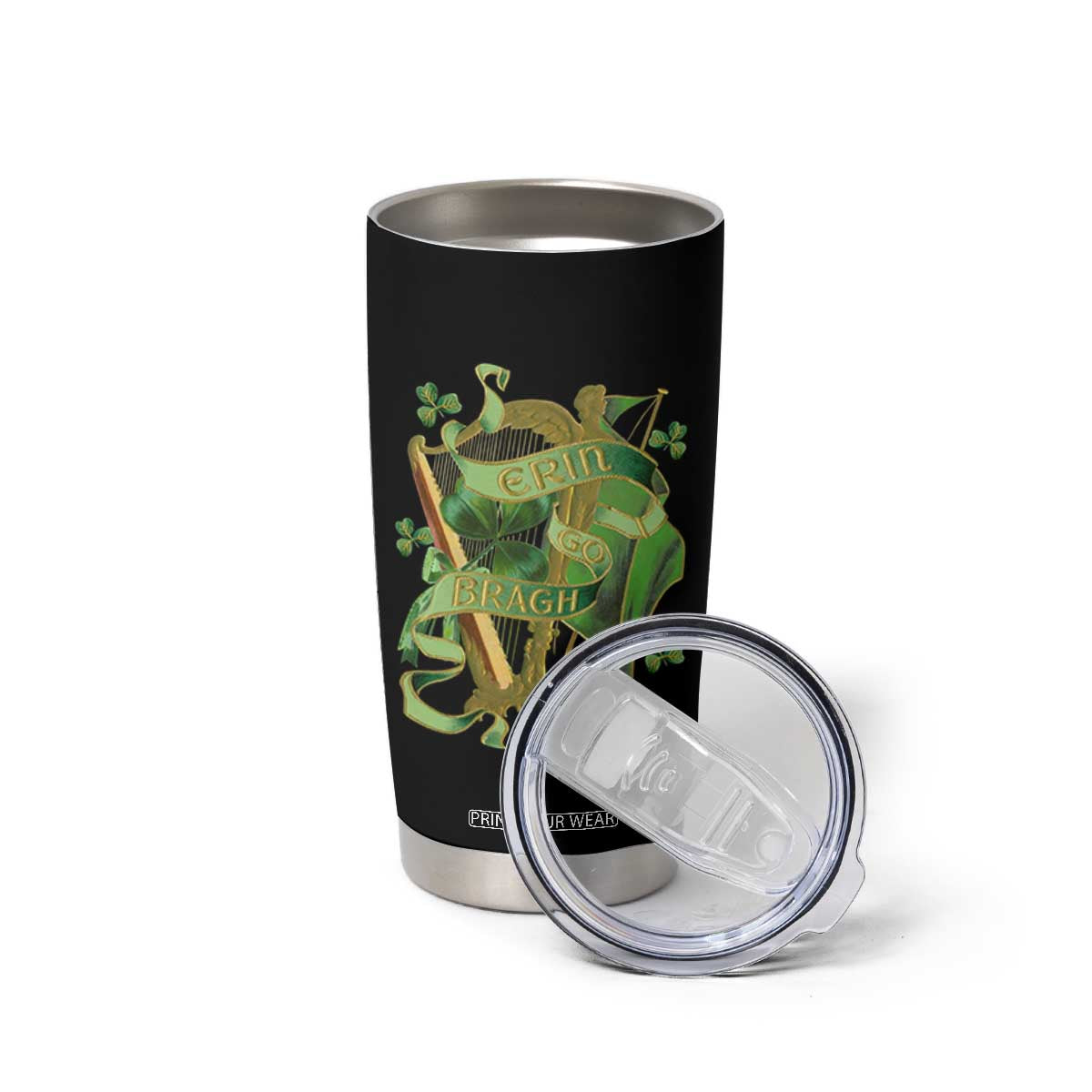 Irish Pride Tumbler Cup Erin Go Bragh Harp Shamrock St Patrick's Day TS11 Print Your Wear