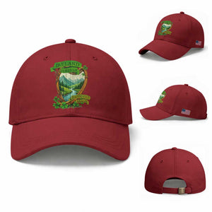 Irish Pride Baseball Cap Ireland Forever Erin Go Bragh Harp Shamrock TS11 Baseball Cap Universal Fit Cherry Red Print Your Wear
