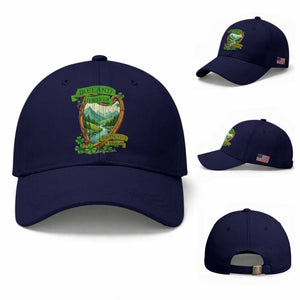 Irish Pride Baseball Cap Ireland Forever Erin Go Bragh Harp Shamrock TS11 Baseball Cap Universal Fit Dark Blue Print Your Wear