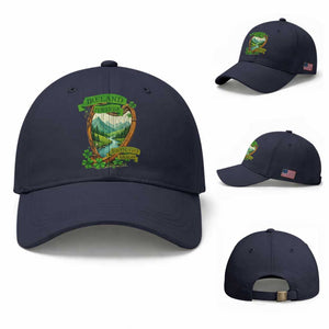 Irish Pride Baseball Cap Ireland Forever Erin Go Bragh Harp Shamrock TS11 Baseball Cap Universal Fit Navy Print Your Wear