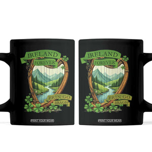 Irish Pride Coffee Mug Ireland Forever Erin Go Bragh Harp Shamrock TS11 Black Print Your Wear