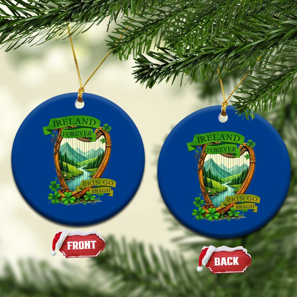 Irish Pride Ceramic Ornament Ireland Forever Erin Go Bragh Harp Shamrock TS11 1pc Blue Print Your Wear