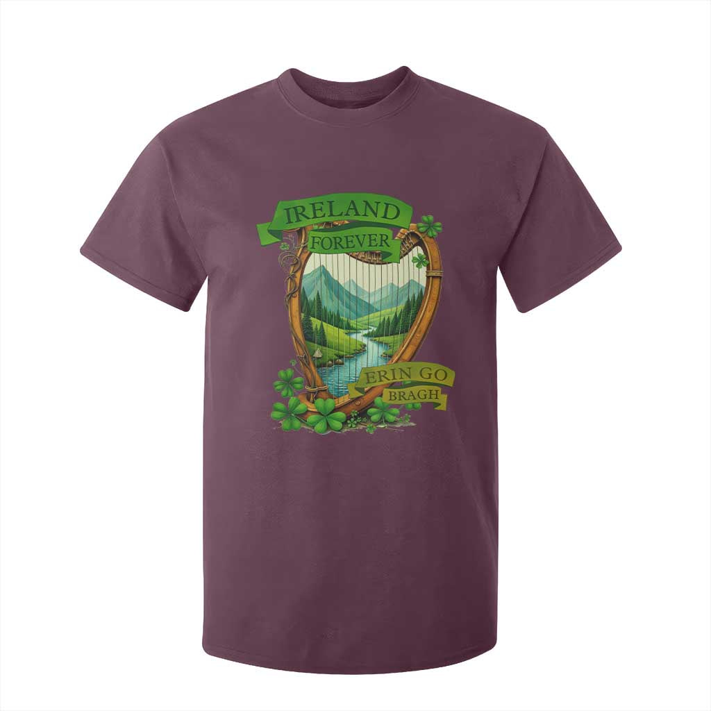 Irish Pride T Shirt For Kid Ireland Forever Erin Go Bragh Harp Shamrock TS11 Maroon Print Your Wear