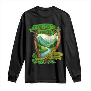 Irish Pride Long Sleeve Shirt Ireland Forever Erin Go Bragh Harp Shamrock TS11 Black Print Your Wear