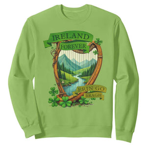 Irish Pride Sweatshirt Ireland Forever Erin Go Bragh Harp Shamrock TS11 Lime Print Your Wear