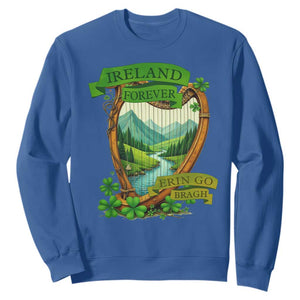 Irish Pride Sweatshirt Ireland Forever Erin Go Bragh Harp Shamrock TS11 Royal Blue Print Your Wear