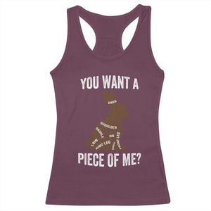 Funny You Want A Piece Of Me Racerback Tank Top Chocolate Easter Bunny TS11 Maroon Print Your Wear