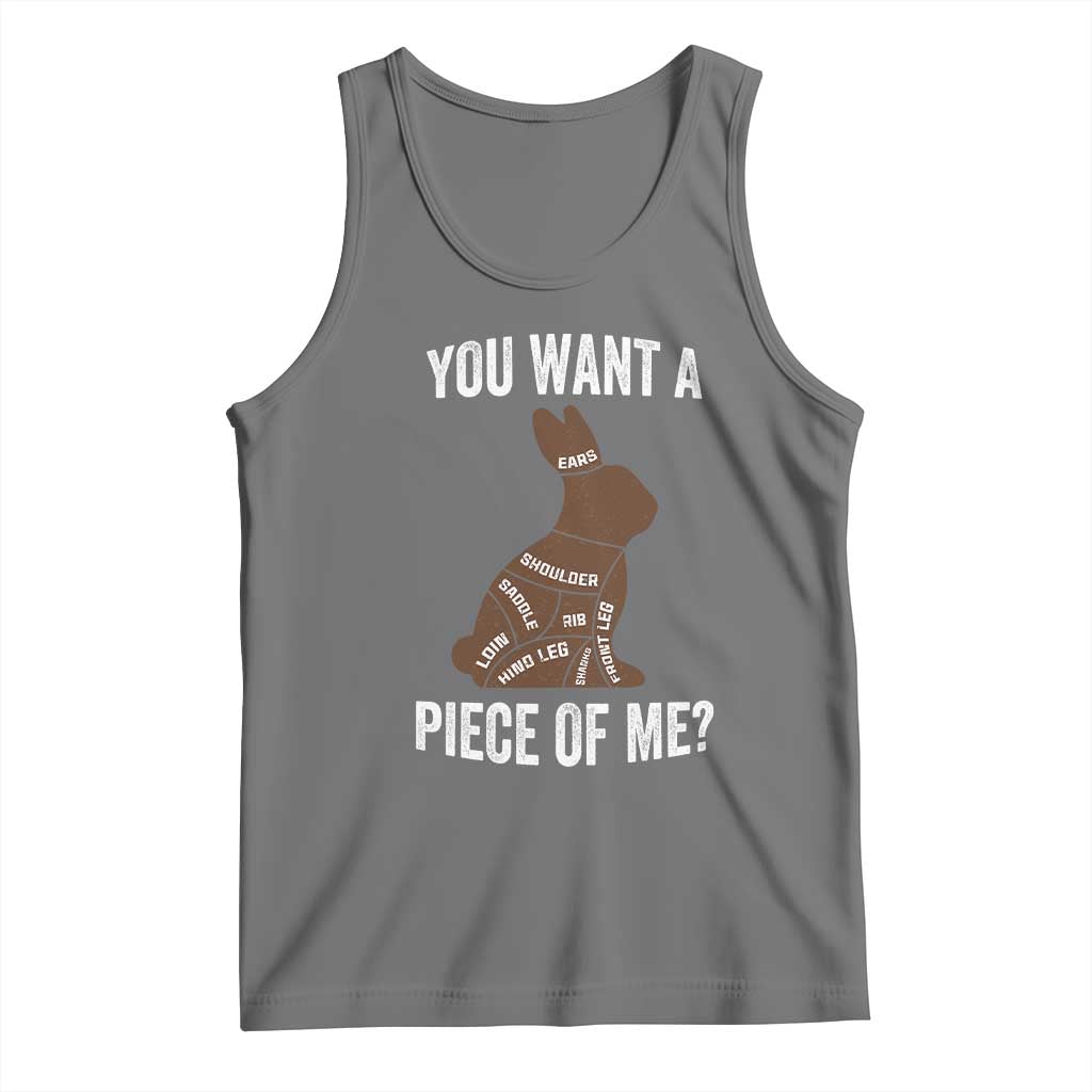Funny You Want A Piece Of Me Tank Top Chocolate Easter Bunny TS11 Black Heather Print Your Wear