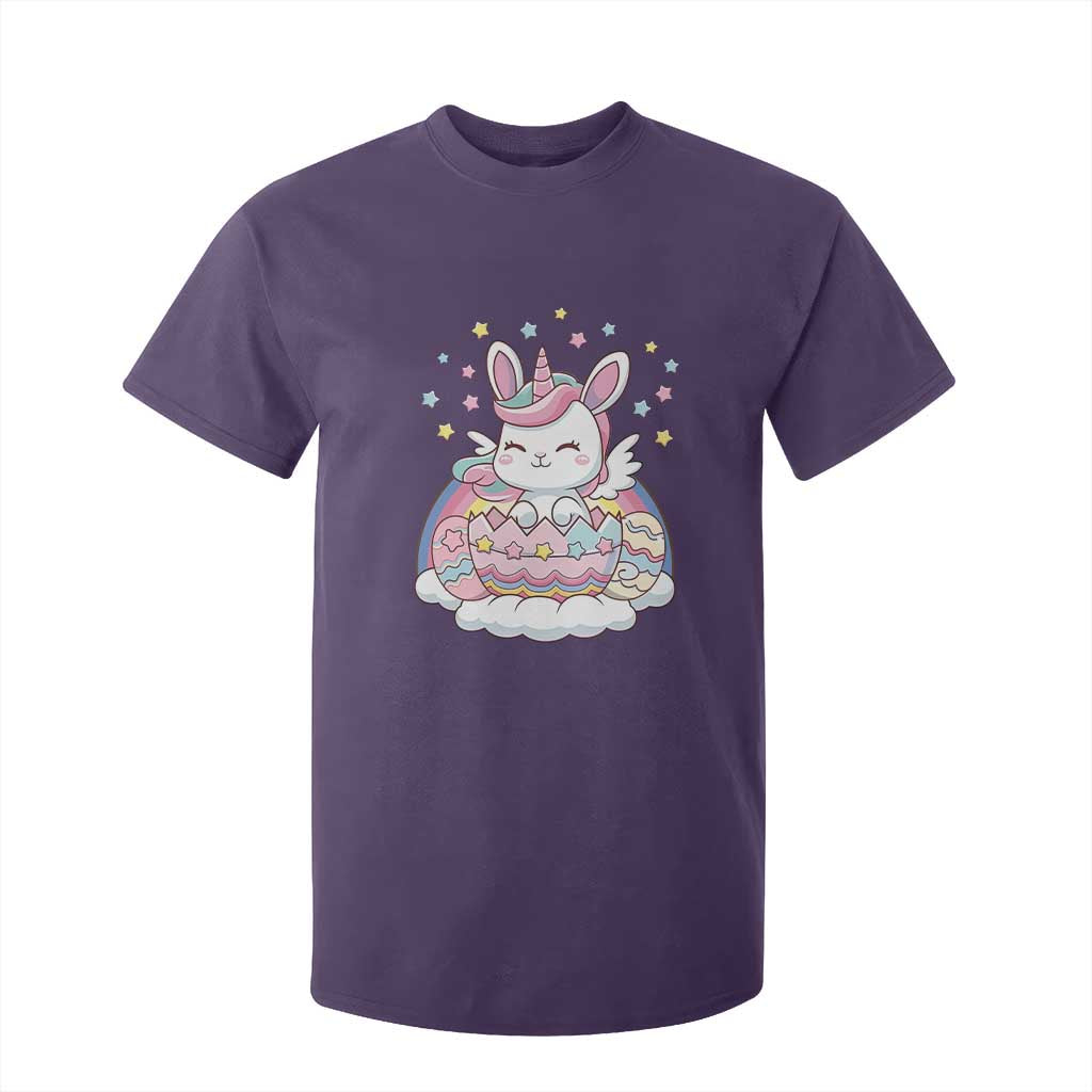 Funny Easter Unicorn Bunny Easter Eggs T Shirt For Kid TS11 Purple Print Your Wear