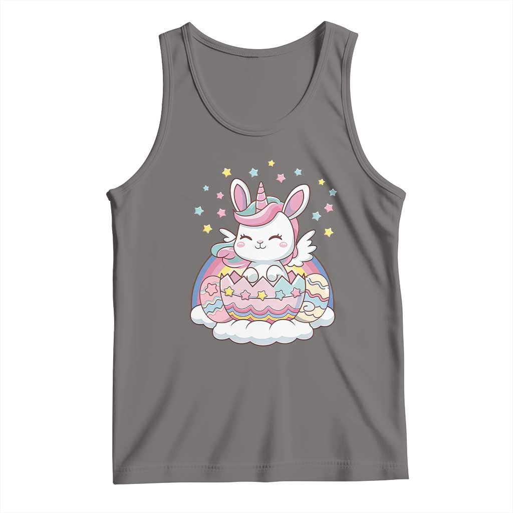 Funny Easter Unicorn Bunny Easter Eggs Tank Top TS11 Deep Heather Print Your Wear