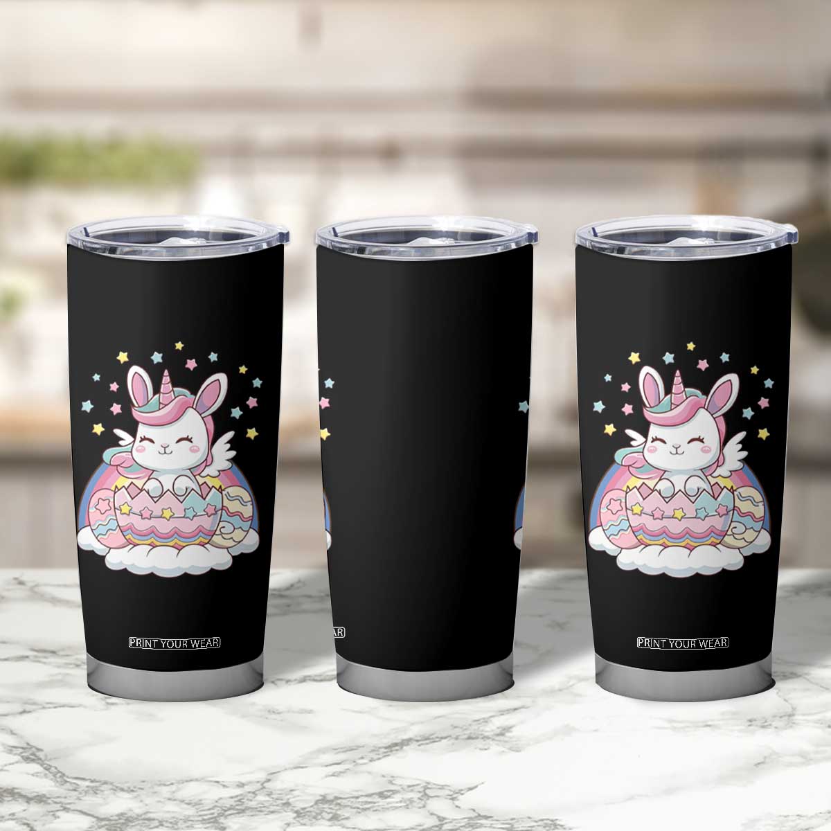 Funny Easter Unicorn Bunny Easter Eggs Tumbler Cup TS11 Print Your Wear