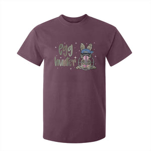 Funny Egg Hunter T Shirt For Kid Bunny Hunting Backward Cap Camouflage TS11 Maroon Print Your Wear