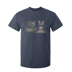 Funny Egg Hunter T Shirt For Kid Bunny Hunting Backward Cap Camouflage TS11 Navy Print Your Wear