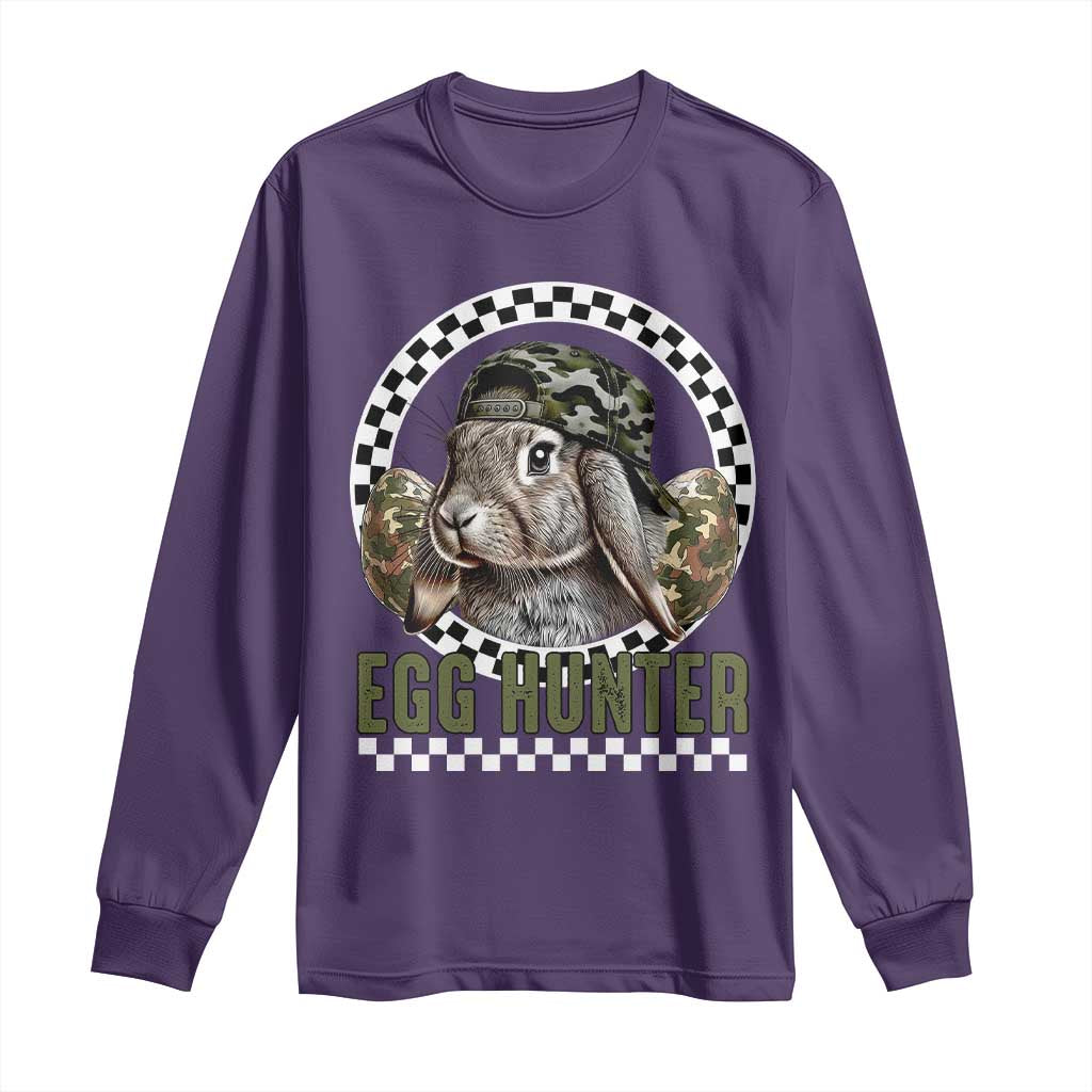 Funny Easter Day Egg Hunter Long Sleeve Shirt Bunny Hunting Camo Egg TS11 Purple Print Your Wear