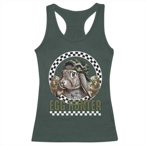 Funny Easter Day Egg Hunter Racerback Tank Top Bunny Hunting Camo Egg TS11 Dark Forest Green Print Your Wear