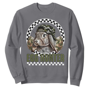 Funny Easter Day Egg Hunter Sweatshirt Bunny Hunting Camo Egg TS11 Charcoal Print Your Wear