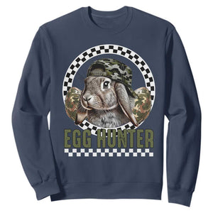 Funny Easter Day Egg Hunter Sweatshirt Bunny Hunting Camo Egg TS11 Navy Print Your Wear