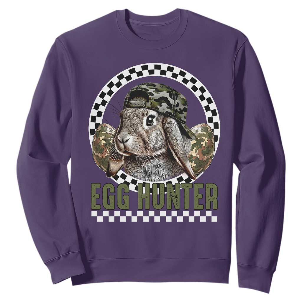 Funny Easter Day Egg Hunter Sweatshirt Bunny Hunting Camo Egg TS11 Purple Print Your Wear