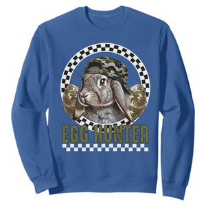 Funny Easter Day Egg Hunter Sweatshirt Bunny Hunting Camo Egg TS11 Royal Blue Print Your Wear
