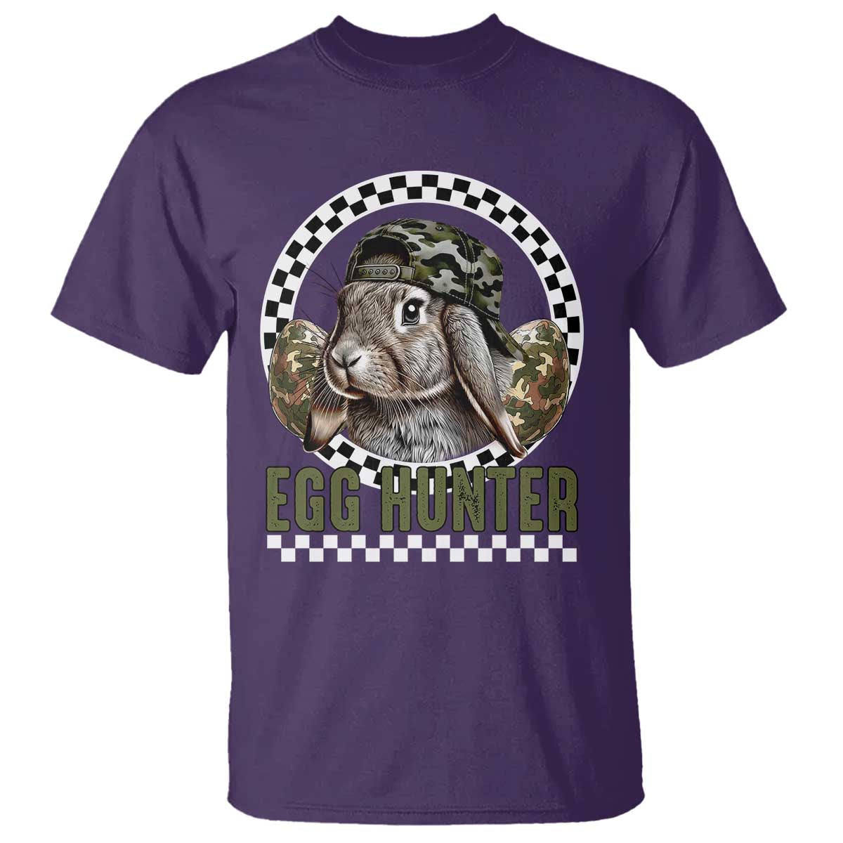 Funny Easter Day Egg Hunter T Shirt Bunny Hunting Camo Egg TS11 Purple Print Your Wear