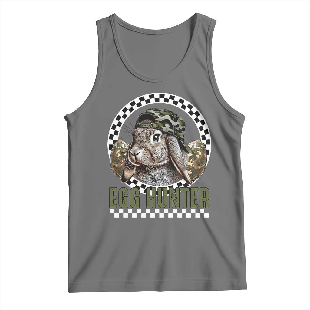 Funny Easter Day Egg Hunter Tank Top Bunny Hunting Camo Egg TS11 Black Heather Print Your Wear