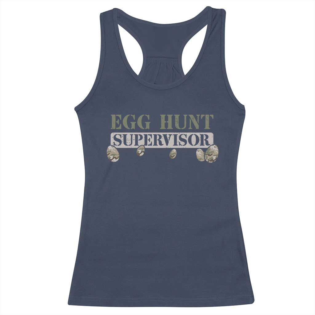 Funny Easter Egg Hunt Supervisor Racerback Tank Top Camouflage Camo Egg Hunting Easter Day TS11 Navy Print Your Wear