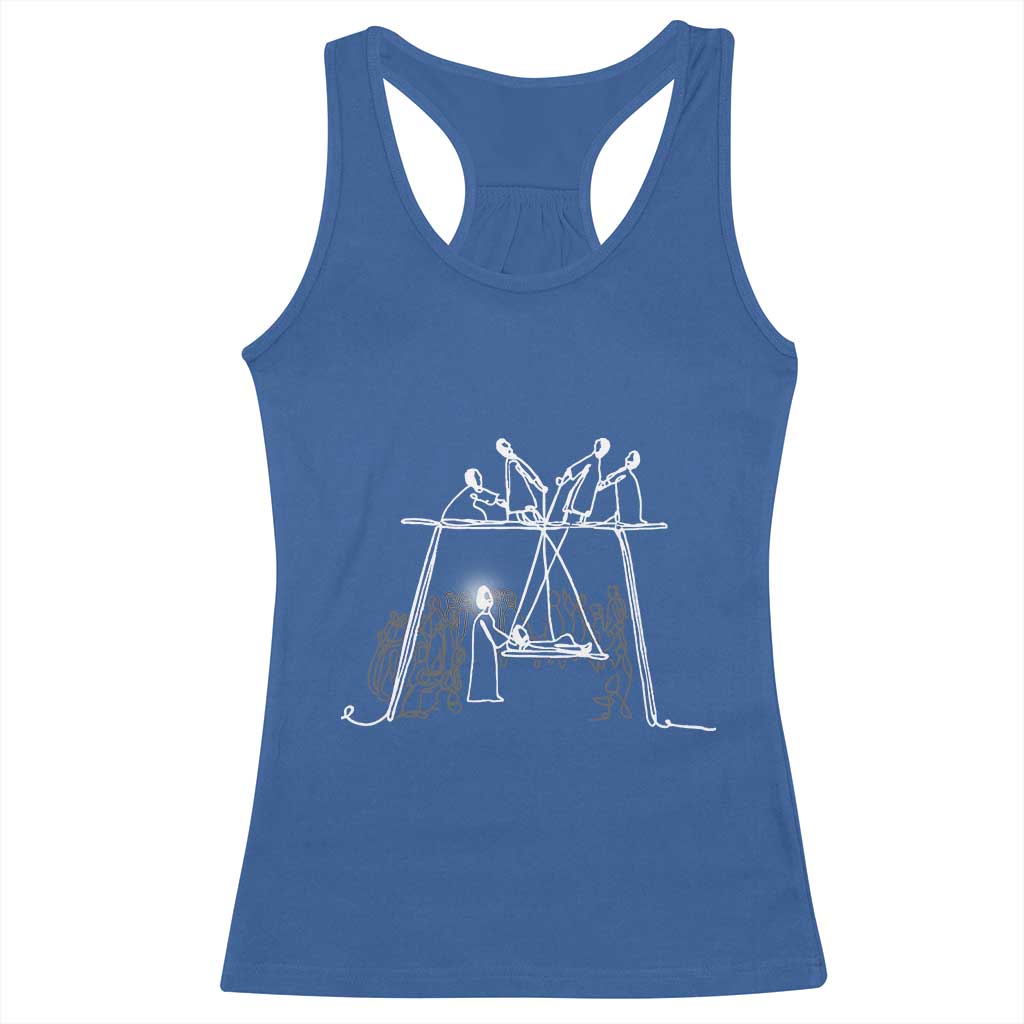 Paralyzed Man Christian Religious Jesus Healing Racerback Tank Top TS11 Royal Blue Print Your Wear