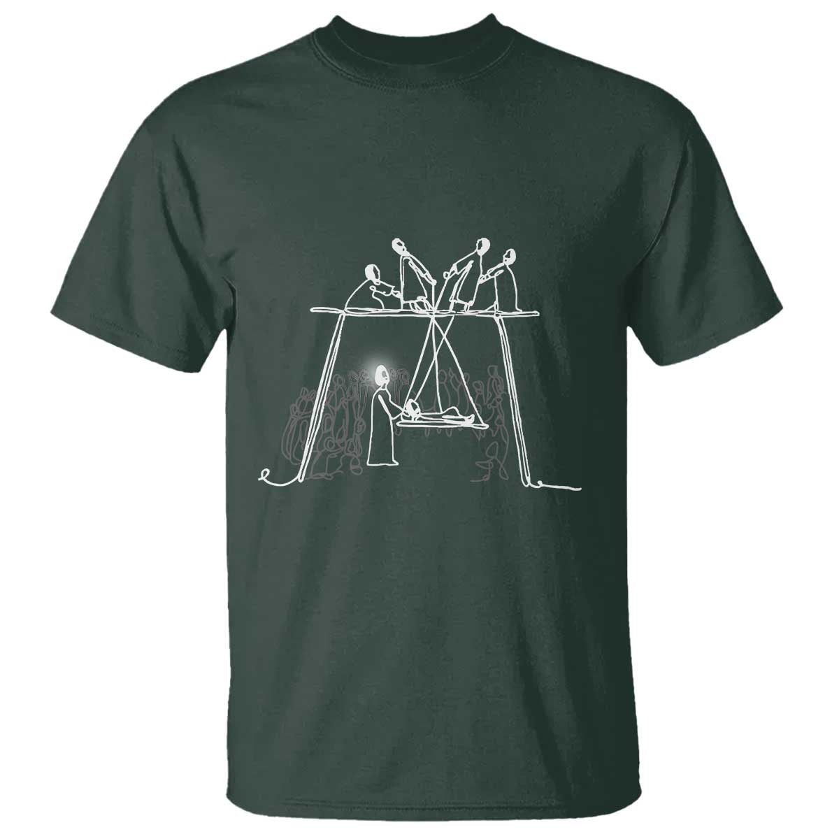 Paralyzed Man Christian Religious Jesus Healing T Shirt TS11 Dark Forest Green Print Your Wear