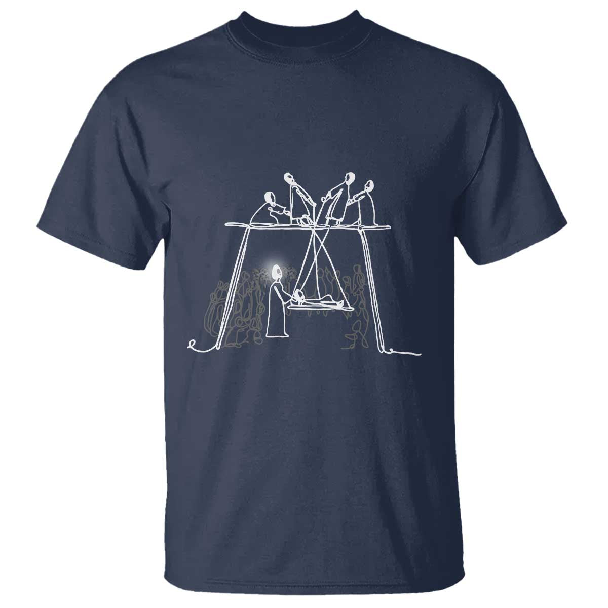 Paralyzed Man Christian Religious Jesus Healing T Shirt TS11 Navy Print Your Wear