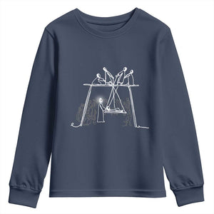 Paralyzed Man Christian Religious Jesus Healing Youth Sweatshirt TS11 Navy Print Your Wear
