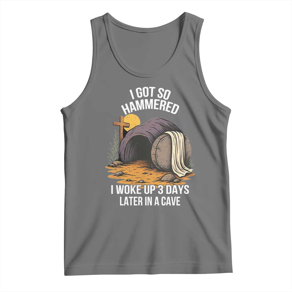 Christian Easter Day Religious Stone Tank Top I Got So Hammered I Woke Up 3 Days Later In A Cave TS11 Black Heather Print Your Wear
