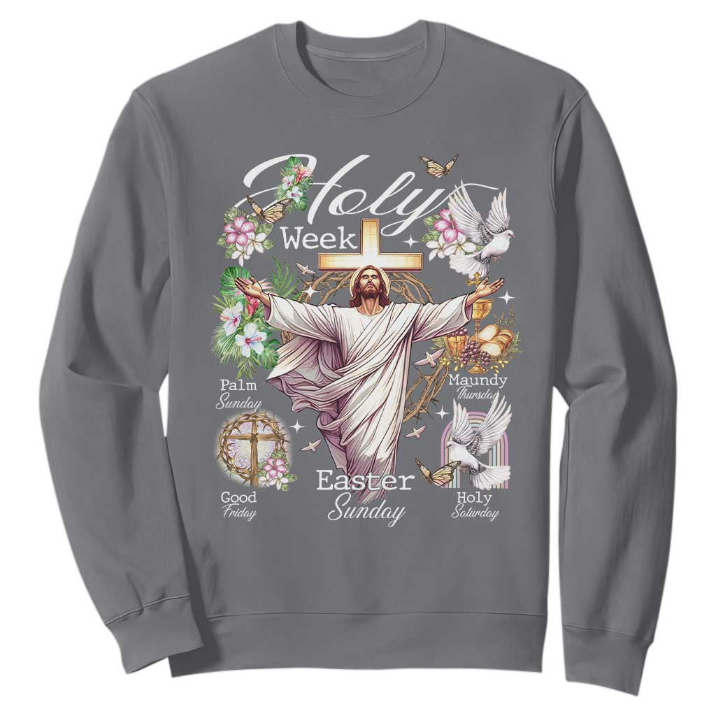 Religious Christian Easter Holy Week Christ Jesus Sweatshirt TS11 Charcoal Print Your Wear