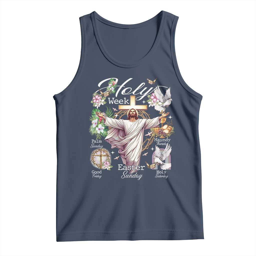 Religious Christian Easter Holy Week Christ Jesus Tank Top TS11 Navy Print Your Wear