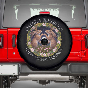 Ostara Blessings Happy Vernal Equinox Spare Tire Cover Ostara Pagan Eostre Easter Day Wolpertinger TS11 Black Print Your Wear