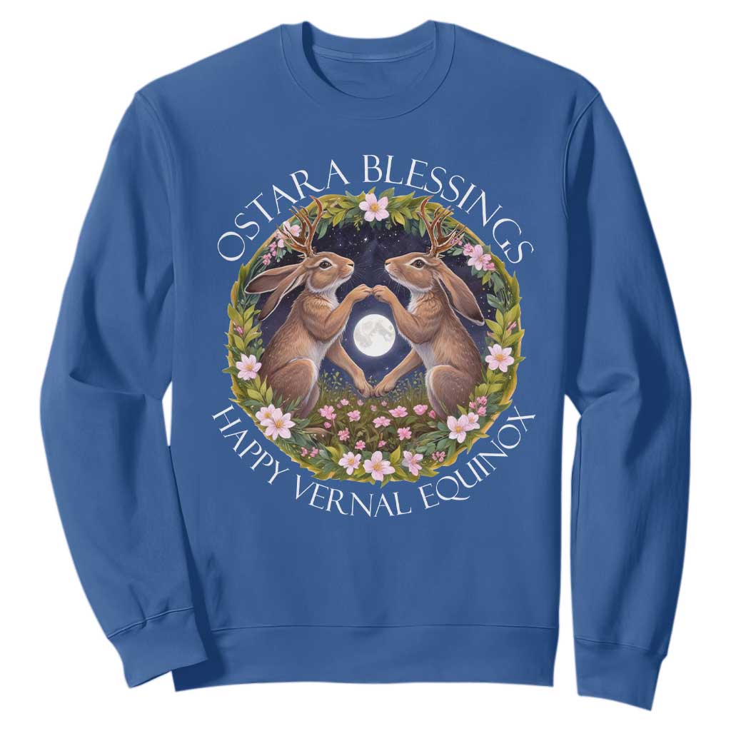 Ostara Blessings Happy Vernal Equinox Sweatshirt Ostara Pagan Eostre Easter Day Wolpertinger TS11 Royal Blue Print Your Wear