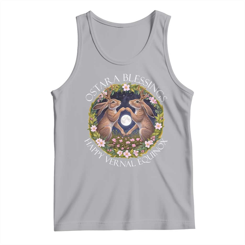 Ostara Blessings Happy Vernal Equinox Tank Top Ostara Pagan Eostre Easter Day Wolpertinger TS11 Athletic Heather Print Your Wear