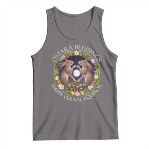Ostara Blessings Happy Vernal Equinox Tank Top Ostara Pagan Eostre Easter Day Wolpertinger TS11 Deep Heather Print Your Wear