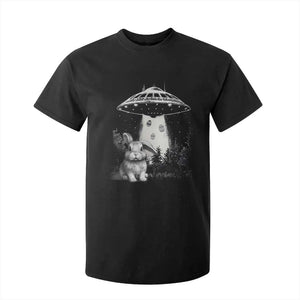 Funny Easter Day UFO Bunny Alien Eggs T Shirt For Kid TS11 Black Print Your Wear