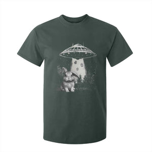 Funny Easter Day UFO Bunny Alien Eggs T Shirt For Kid TS11 Dark Forest Green Print Your Wear