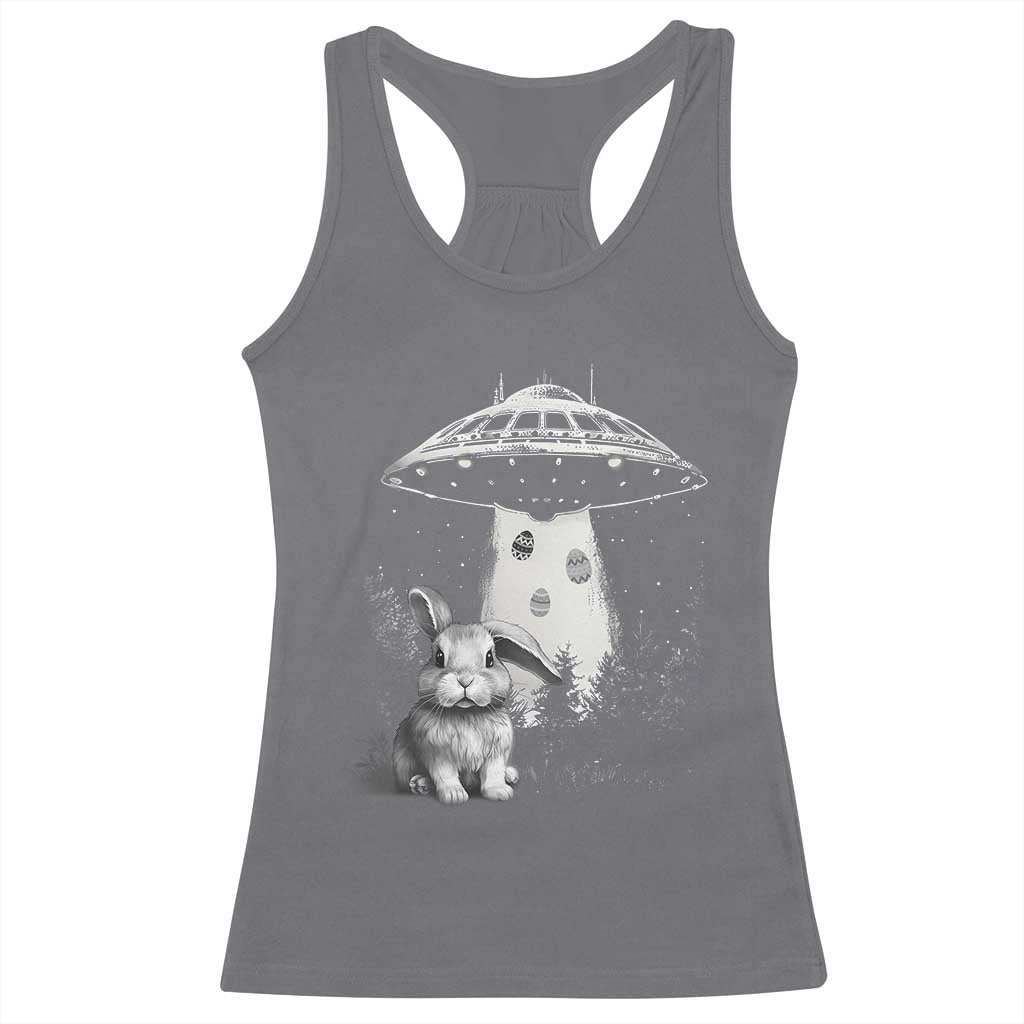 Funny Easter Day UFO Bunny Alien Eggs Racerback Tank Top TS11 Charcoal Print Your Wear