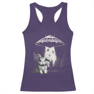 Funny Easter Day UFO Bunny Alien Eggs Racerback Tank Top TS11 Purple Print Your Wear