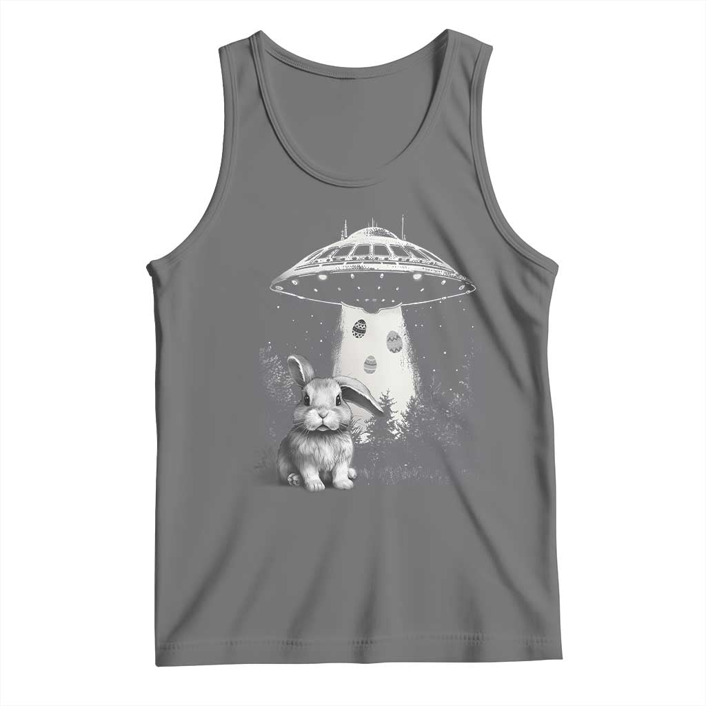 Funny Easter Day UFO Bunny Alien Eggs Tank Top TS11 Black Heather Print Your Wear