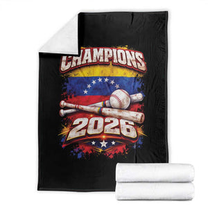 Venezuela Champions 2026 Baseball Lover Venezuelan Flag Throw Blanket TS11 Black Print Your Wear