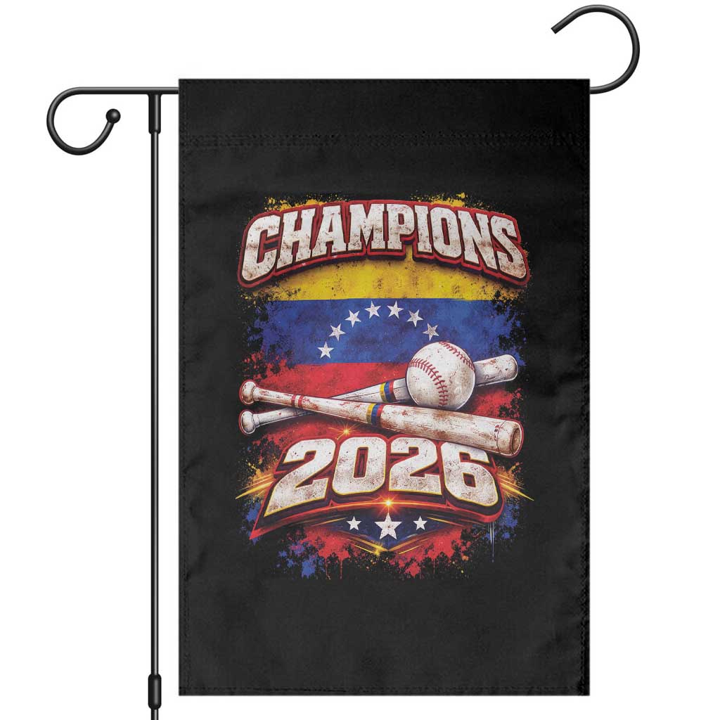 Venezuela Champions 2026 Baseball Lover Venezuelan Flag Garden Flag TS11 Black Print Your Wear