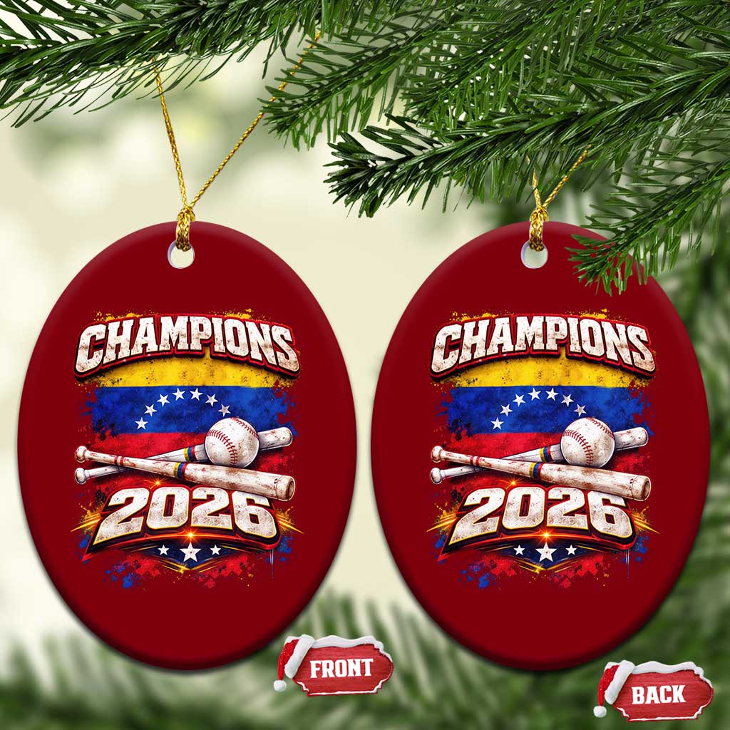 Venezuela Champions 2026 Baseball Lover Venezuelan Flag Ceramic Ornament TS11 Print Your Wear