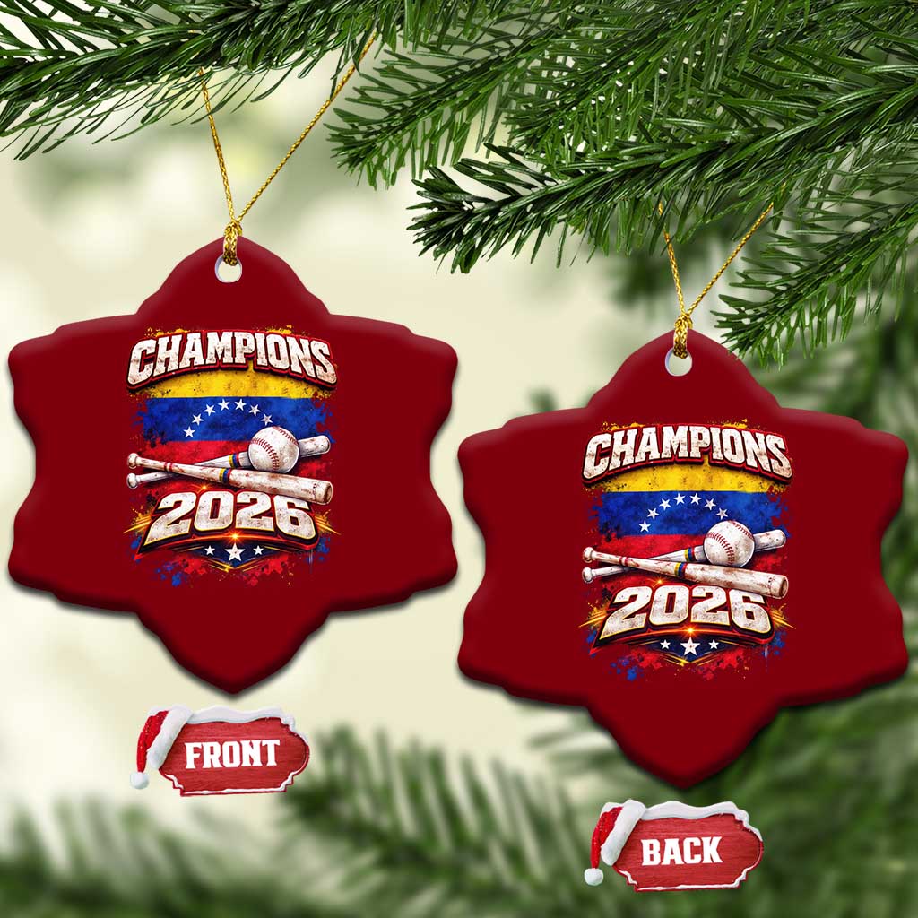 Venezuela Champions 2026 Baseball Lover Venezuelan Flag Ceramic Ornament TS11 Print Your Wear