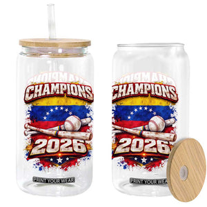 Venezuela Champions 2026 Baseball Lover Venezuelan Flag Glass Can TS11 Print Your Wear